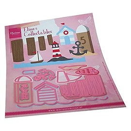 Marianne Design COL1497 Collectables Beach for Detailed Cutting Dies and Embossing Details in Paper Crafts, Pink, One Size, 12 Piece