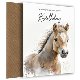 Hey Chimp Majestic Horse Birthday Cards for Women & Girls of All Ages! Mum Daughter Wife from 16th to 60th Birthday, Brown Foal, Birthday Card