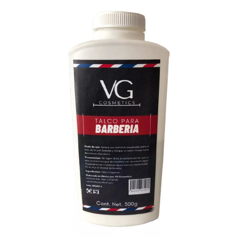VG COSMETICS Talco Para Barberias Y Brocha Cepillo Uso Profesional
