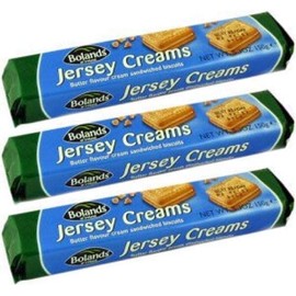 Bolands Jersey Creams, 3 bag pack, Irish Butter Flavored, Cream Filled Biscuits, 125g per bag