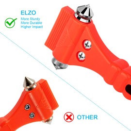 ELZO Pack of 2 Emergency Hammer for Car, Car Safety Hammer, Emergency Hammer with Car Window Breaker and Safety Belt Cutter, Safety Hammer with Survival Whistle for Car, Bus, Car, Truck