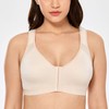 Delimira Women's Front-Fastening Bra, Full Cups Without Underwire and Inserts