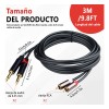 Cable Audio Dual Rca A Plug Ts 6.35mm Longitud 3mts
