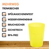 Engelland - 15 x Yellow Frosted Plastic Cups 250ml with