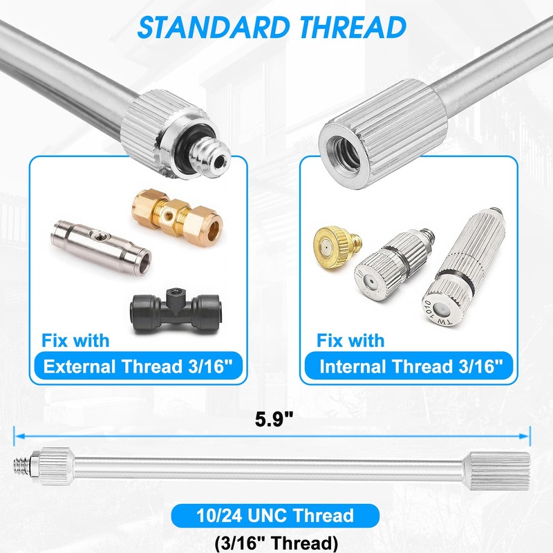 Mornajina 30 Packs 5.9 Inch Flexible Mister Nozzle Extensions, Brass