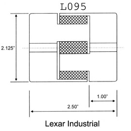 7/8" to 1-1/4" L095 Flexible 3-Piece L-Jaw Coupling Coupler Set & Rubber Spider