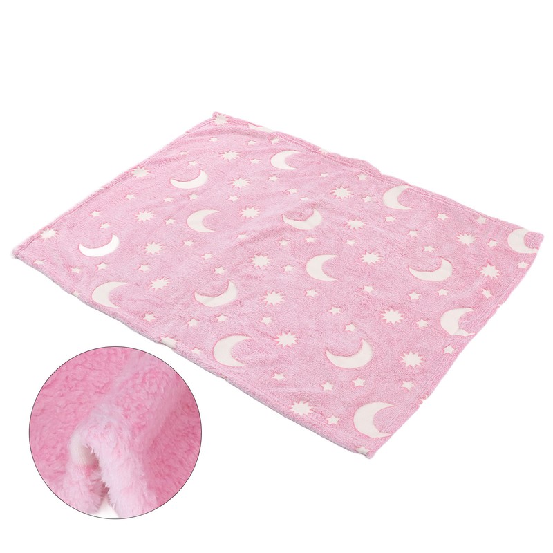 1.5x2m Luminous Blanket Double Side Flannel Star Moon Design Soft