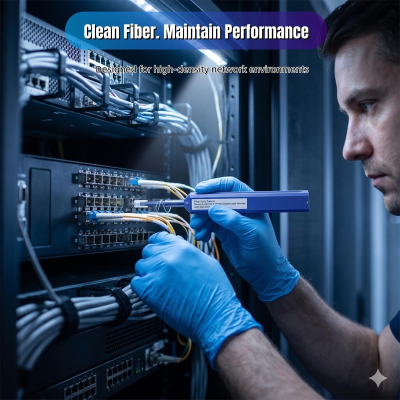 Fiber Pen Cleaner for LC/MU Connectors, 1.25mm UPC/APC Ferrule Cleaner,