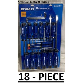 Kobalt NEW Kobalt 18-Piece Plastic Blue Handle VARIETY PACK Magnetic Screwdriver Set