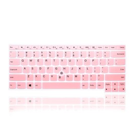 MMDW Keyboard Cover for Lenovo ThinkPad L390 L460 L470 L480 14", Thinkpad T460(s) T470(s) T480(s) T490/S T495(S),ThinkPad 14" E480 E485 E490 E475 E470 E470c, ThinkPad P1 Gen 2,Light Pink