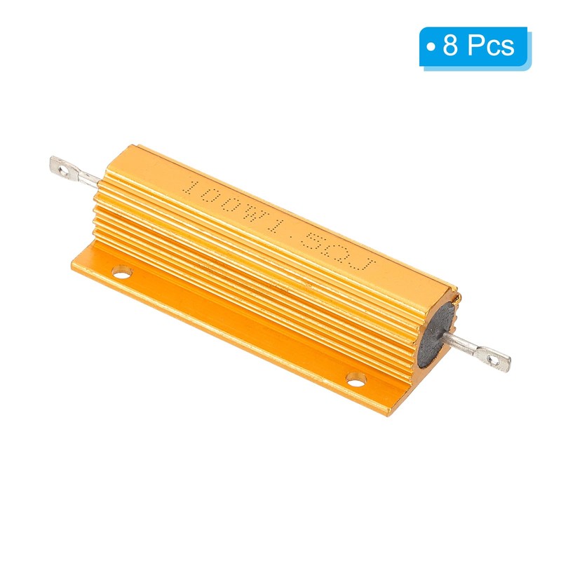 PATIKIL 100W 1.5 Ohm Aluminum Shell Resistor 8 Pack Aluminum