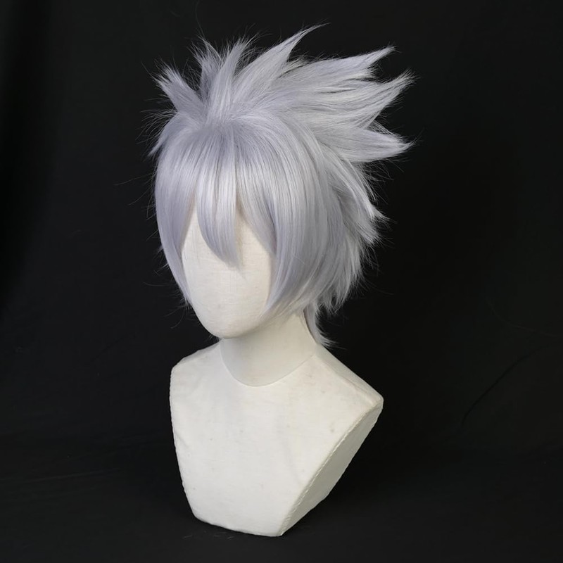 SUNXXCOS NARUTO Cosplay Wig, Heat Resistant, Wig, Costume Accessory (Kakakashi)