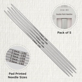 KnitPro 10 cm x 2 mm Nova Double Pointed Needles, Silver