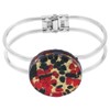 GlassOfVenice Murano Glass Venetian Reflections Metal Bracelet - Black Red