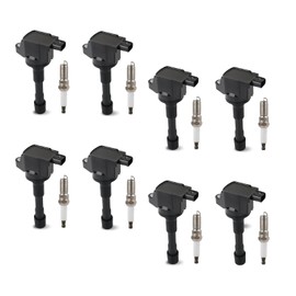 JDMON UF627 UF675 8PCS Ignition Coil Pack and Spark Plug Compatible with Honda Insight 2010-2014 Civic 2012-2015 & Acura ILX 2012-2015 Replacement for 30520RBJ003 NGK6619 6619 1.3L 1.5L 1.6L