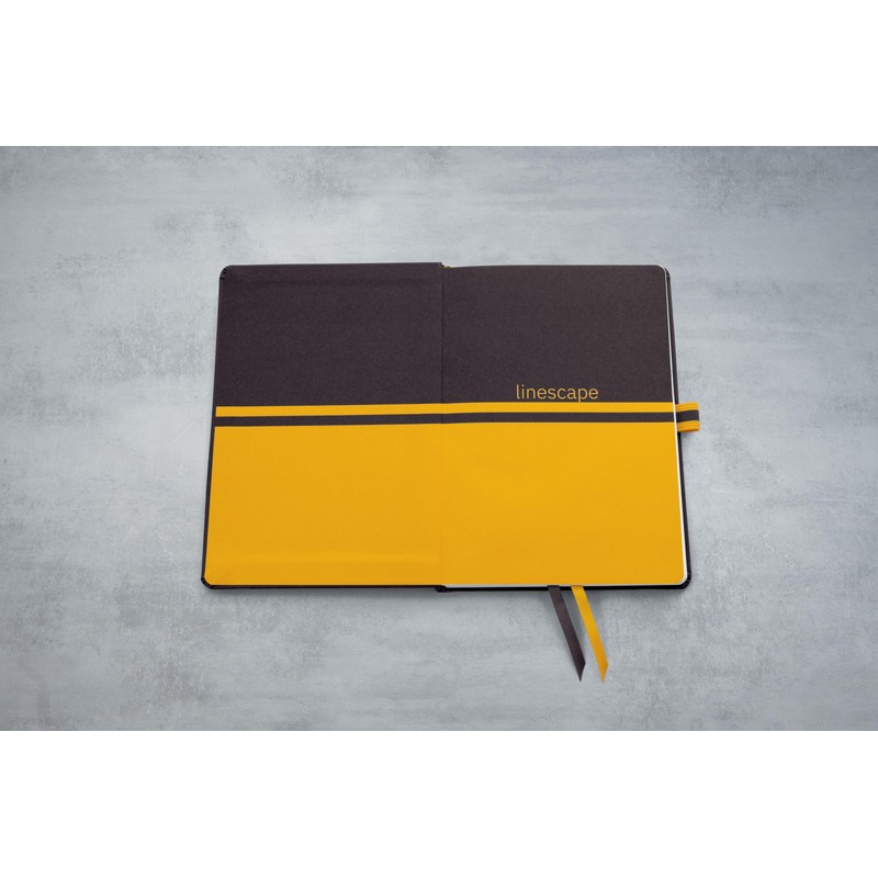 Sigel LS106 Linescape Notebook Squared Approx. A5 Dark Grey Yellow