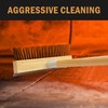 LRUI Pizza Oven Brush with Scraper,41-Inch Long Wood Handle Brass