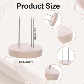 12 PCS Positive Crochet Doll Stands Wooden, Wooden Base Dual Needle Holder for Crochet Dolls Figurines Knitted Doll Display Stand for Positive Potato, Base Holder for Support Pickle Animal Toys