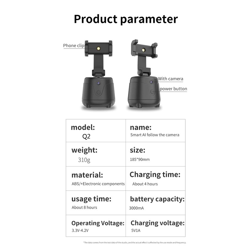 Smart Phone Holder with PTZ Camera for Calls and Videos,