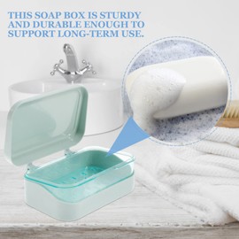 DOITOOL Soap Box Soap Box Soap Box Soap Holder Travel Soap Container with Lid Soap Savers Case Portable Bar Soap Holder Soap Dishes for Camping Gym Sky- Blue Soap Case Soap Case