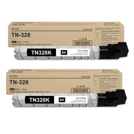 Myceke 2 Pack Compatible TN-328 Black Toner Cartridge: TN328 TN328K AAV8130 Replacement Toner Cartridge for Konica Minolta Bizhub C300i C360i C250i C7130i Printer, 28,500 Pages Each