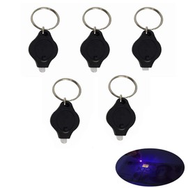 2/5 Pack Mini LED Flashlight UV Money Checker Keychain Key Ring Light Torch LED Money Detector Light, 7 Colors