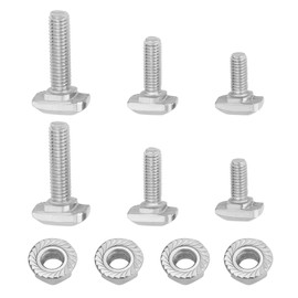LT Easiyl Set of 15 M6 T Slot Mortise Bolts with M6 Hex Flange Nut Kits Hammer Head T Bolt T-Shaped Bolt Slide Screw for T-Nut 8mm Aluminium Profile Series 30