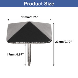 S SYDIEN Black Upholstery Tacks 19mmx20mm Square Head Bubble Nails 50Pcs