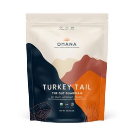 Ohana Turkey Tail, Organic Mushrooms Powder Blend, USDA-Organic Whole Food Mushroom Supplement, Non-GMO, Gluten-Free, 1 lb Bag, Pack of 1