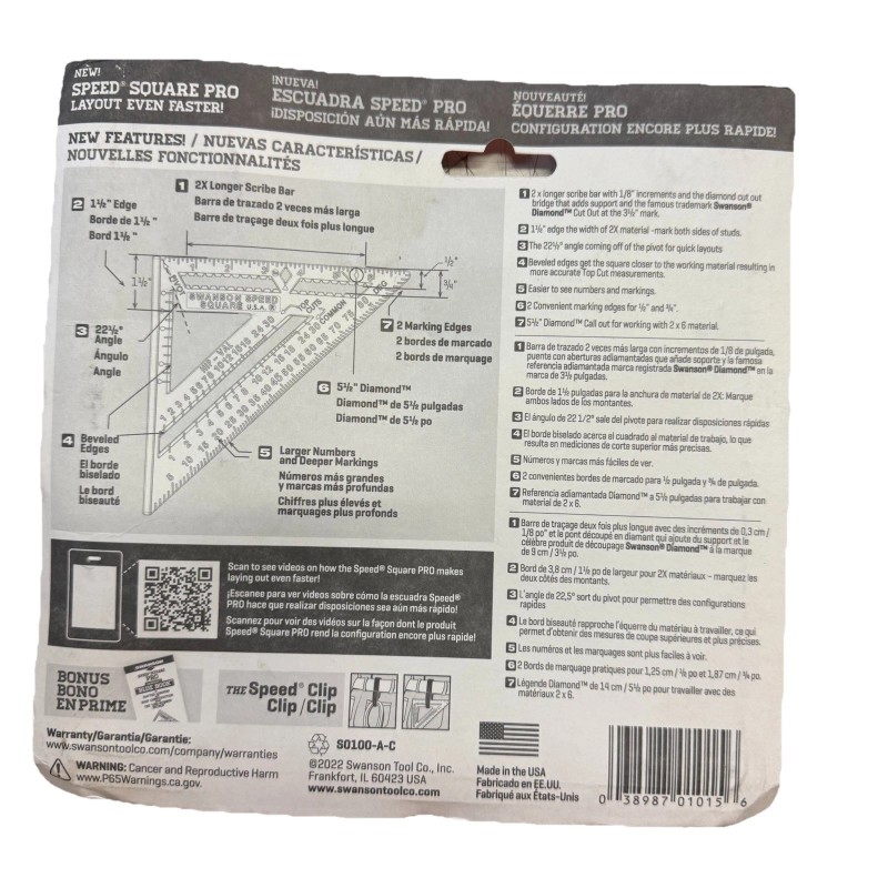 Swanson Speed Square Layout Tool with Blue Book and Combination