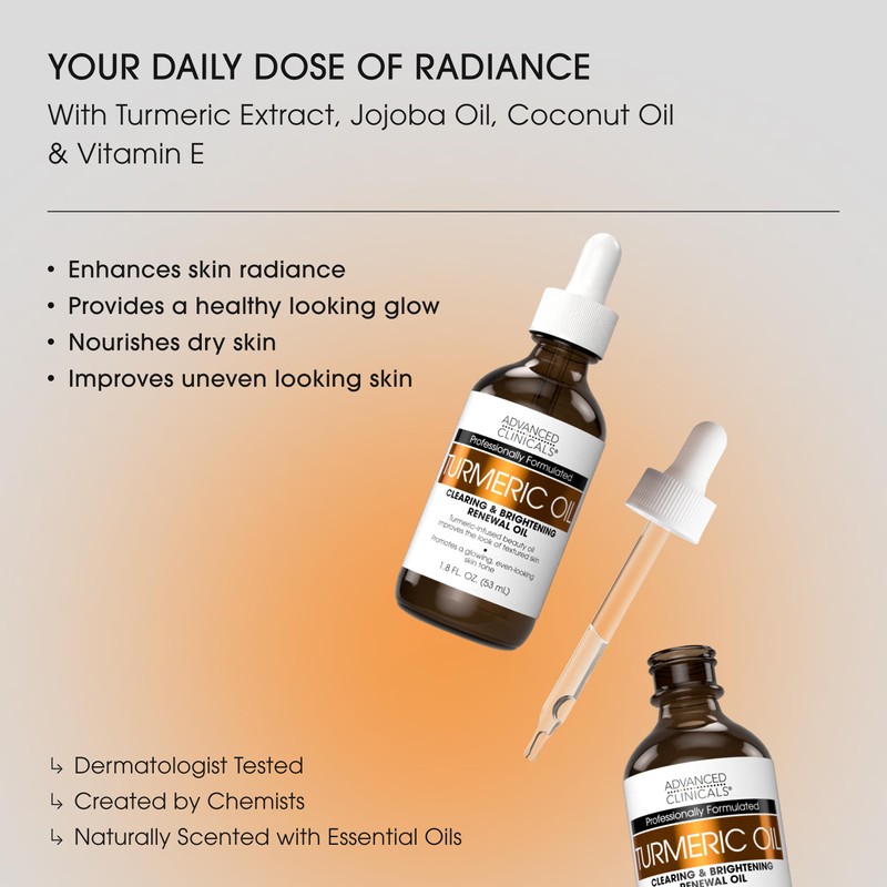 Advanced Clinicals Turmeric Oil Serum For Face | Facial Skin