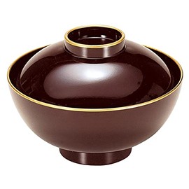 Setmono Hompo [TA] 4 inch flat senjai bowl maroon tenkin [12.5 x 8.7 x 6.1 cm]