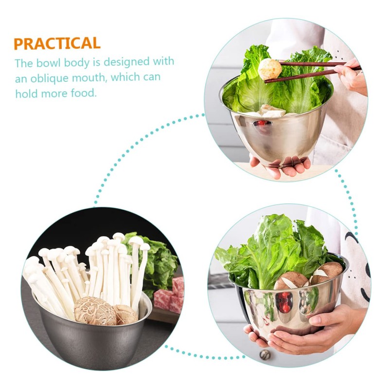 Zerodeko Stainless Steel Angled Vegetable Bowl Modern Buffet Serving Bowl