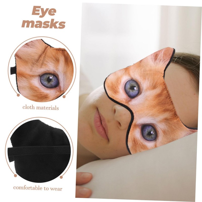 Healeved 2Pcs Cartoon Animal Eye Mask Light Blocking Sleeping Mask
