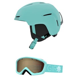 Giro Spur Combo Pack Ski Helmet - Snowboarding Helmet with Matching Goggles Matte Glaze Blue/Chico Cool Breeze XS (48.5-52cm)
