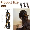 RYMAUP 3 Pieces Bowknot Hair Clips Leather Bow Twist Clip
