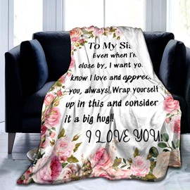 Sister Bithday Gifts from Sister Super Soft Sister Blankets and Throws Best Friend Birthday Gifts for Sisters Throw Blankets for Sofa Bed Living Room 80"X60"
