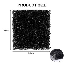 Beatific Pack of 8 Aquarium Filter Sponge, Activated Carbon, 95 x 95 x 25 mm, 10PPI High Density Biochemical Cotton, Multiple Filtration, Repeated Use, Suitable for Filtering Dirt in Aquariums