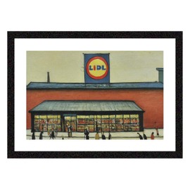 Lowry-Style Framed Print. Beautiful Black Ash Frame (Lowry, LS Lidl)