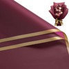 WRAPAHOLIC 20 Sheets Gold Trim Wine Red Floral Wrapping Paper,