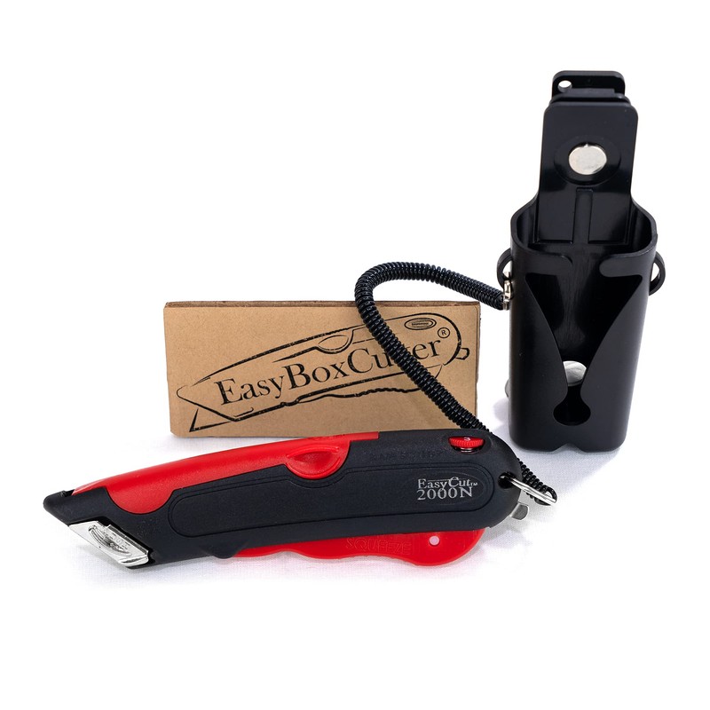 Modern Box Cutter, extra tape cutter at back, dual side