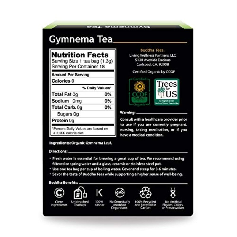 Organic Gymnema Sylvestre Leaf Tea - Kosher, Caffeine Free, GMO-Free