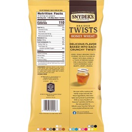 Snyder's of Hanover Pretzels Braided Twists, Honey Wheat, Four 12 Ounce Bags