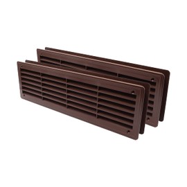 Vent Systems 18'' x 5'' Inch - Pack of 2 Dark Brown Door Air Registers - Two Sided Door Louvers - Ventilation Grille - Indoor Vent Grates - Bathroom, Cabinet, Garage Through The Door Vent Cover