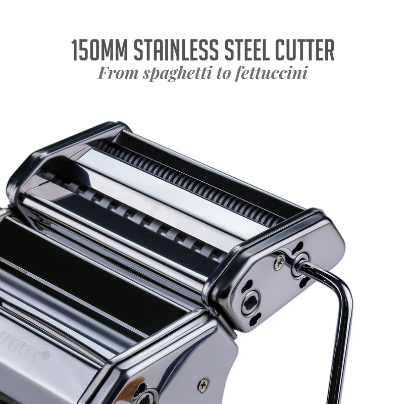 OVENTE Manual Stainless Steel Pasta Maker Machine and 7 Thickness