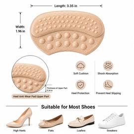 Heel Pads for Shoes, Cushion Grips Anti-Slip Shoe Inserts for Women