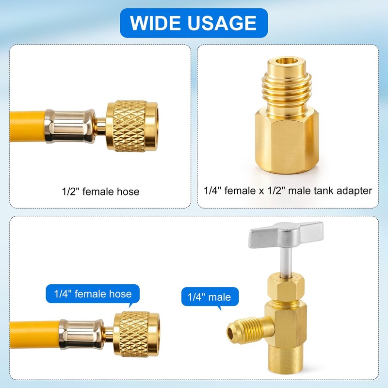 R600A R290 Self Sealing Can Tap with Refrigerant Tank Adapter,