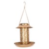Hanging Bird Feeder Solar Powered Light Hollow Design Sturdy Stable