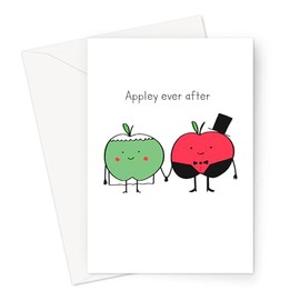 Funny Congratulations On Your Wedding Cards For Bride And Groom | Joke Engagement Cards, Just Married (Appley Ever After Card)