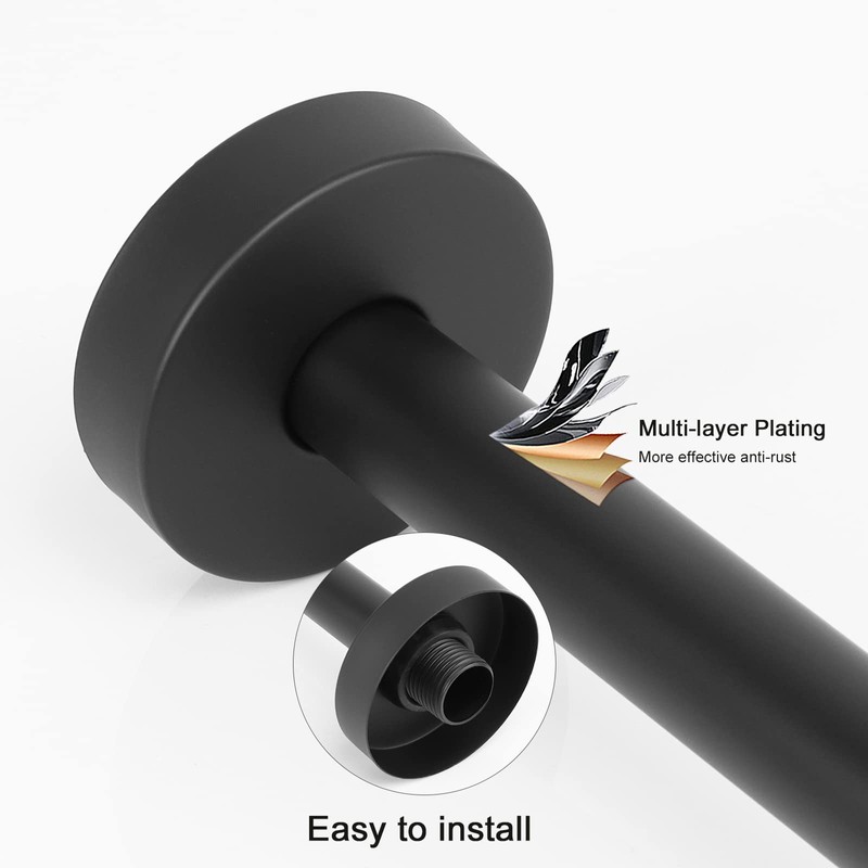 NearMoon Shower Arm, Extra Fixed Arm with Flange, Stainless Steel